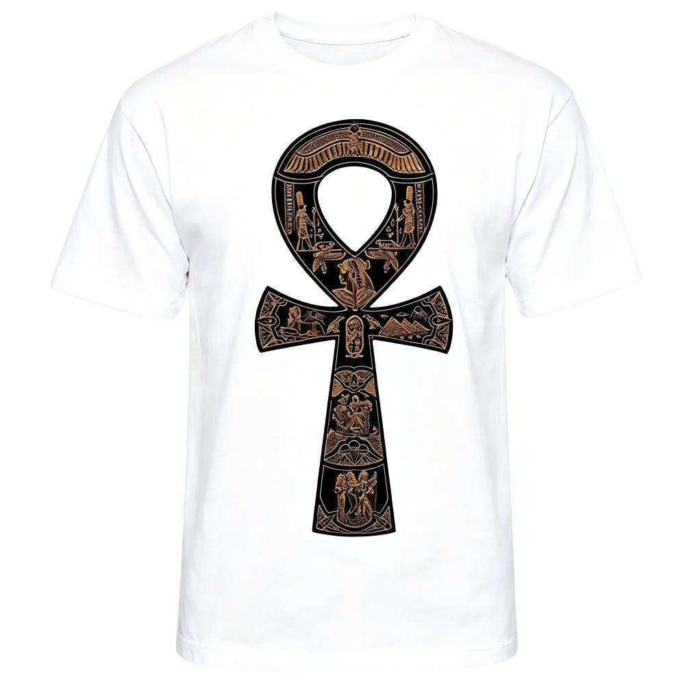 T-Shirt Egyptian Ankh Symbol Hieroglyphics Graphic Tee