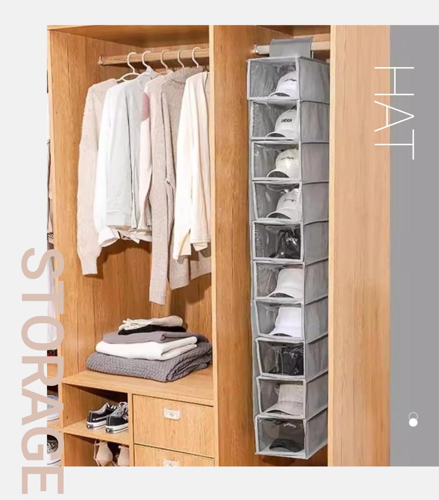 Hanging Storage Closet Hat Rack Shoe Storage Shoe Rack Cap Hat Storage Case Baseball Cap Rack Large Capacity Multifunctional Cap Storage Hanging