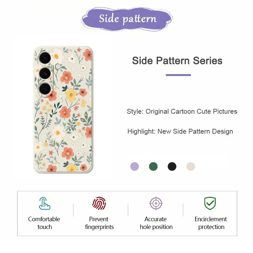 For Samsung Galaxy S25 FE Case Flower Garden Pattern Printing Straight Edge TPU Phone Back Cover