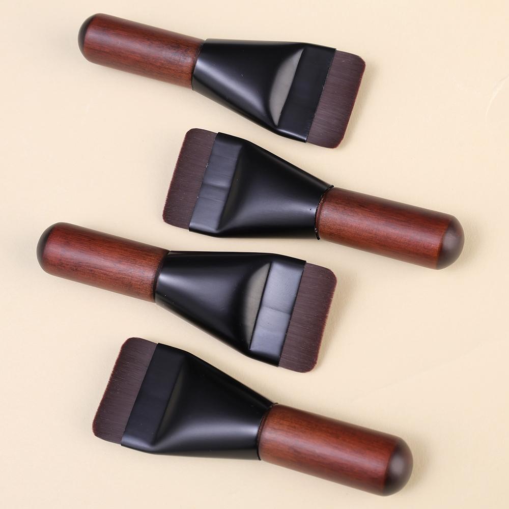 1pcSimple Mini Flat Top Foundation Brush Soft Hair Thin Face Contour Brush BB Cream Mixed Foundation Cream Makeup Brush Makeup Too