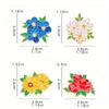 1pc Alloy Badge Personalized Daisy Brooch Backpack Decoration Peony Blue Brooch Cartoon 4 styles