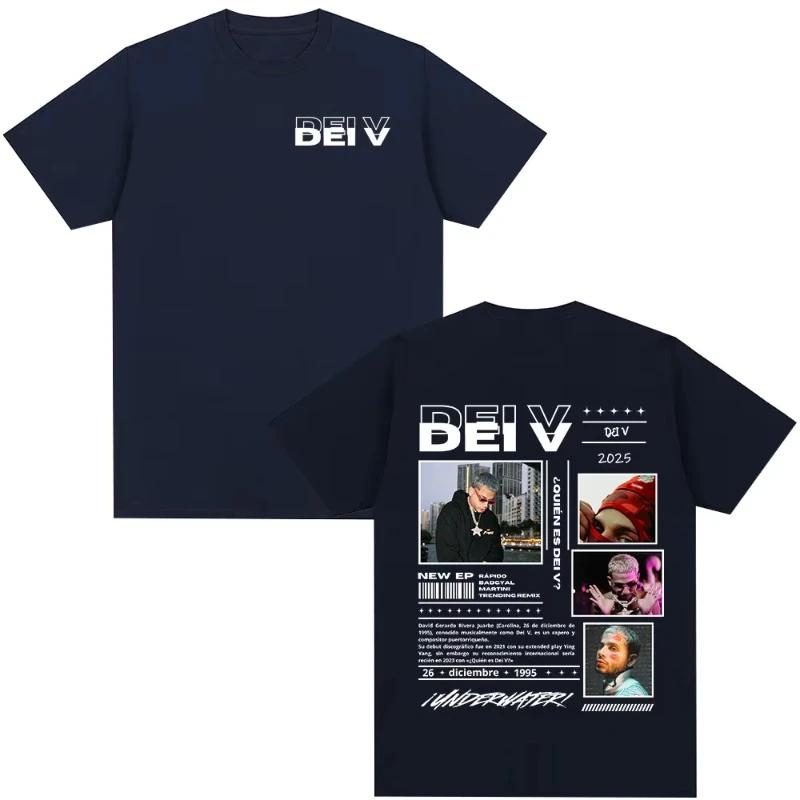Custom Rapper Dei V Quien Es Dei V Tour 2025 Tshirts Unisex Unisex Vintage Hip Hop Music Tshirt Unisex ONeck Oversized T Shirt