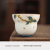 Hand-Painted Jade White Tea Cup Set - Kung Fu Style Porcelain with Gift Box