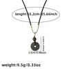 Resin Round Hollow Pendant Necklaces For Women Trendy Black Leather Rope Long Sweater Chain Necklaces Party Jewelry