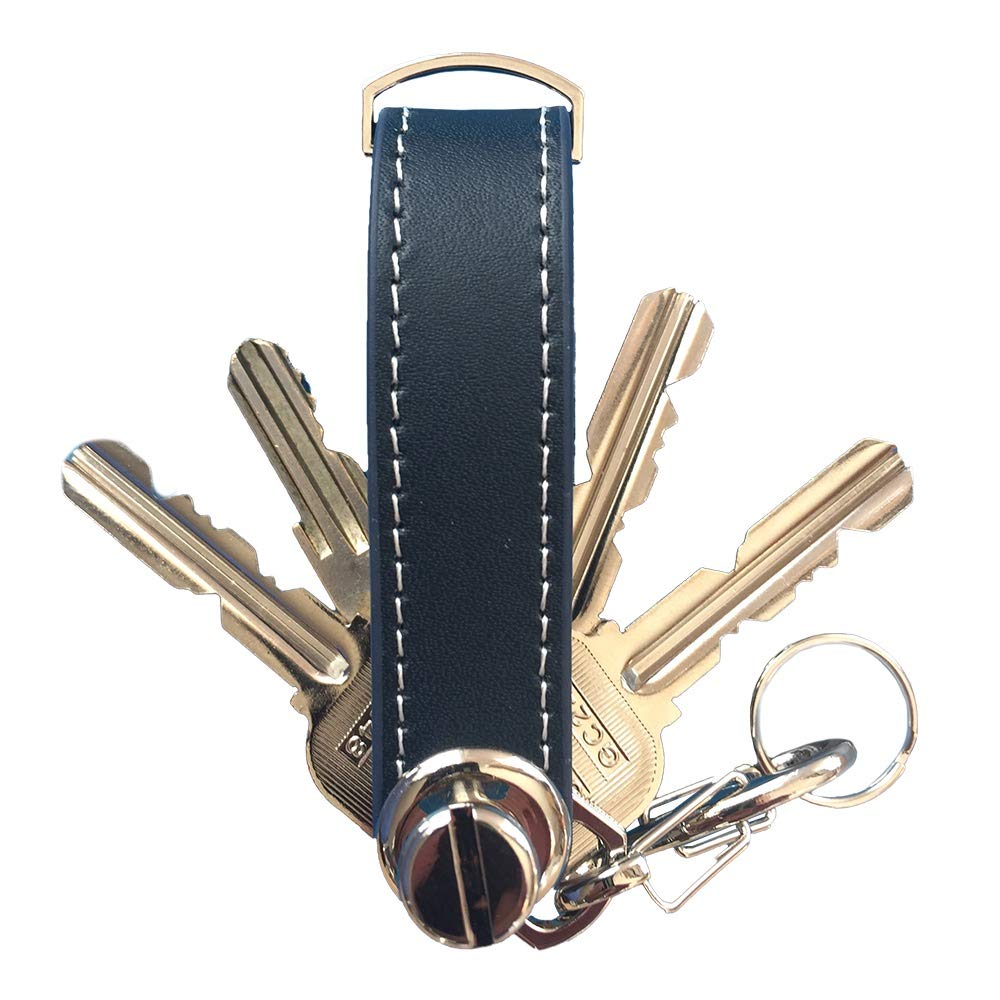 

ASPALAND Чохол для смарт-ключа з натуральної шкіри, тримає ключі та кільце для ключів, форма мультиінструменту, (ВМС)