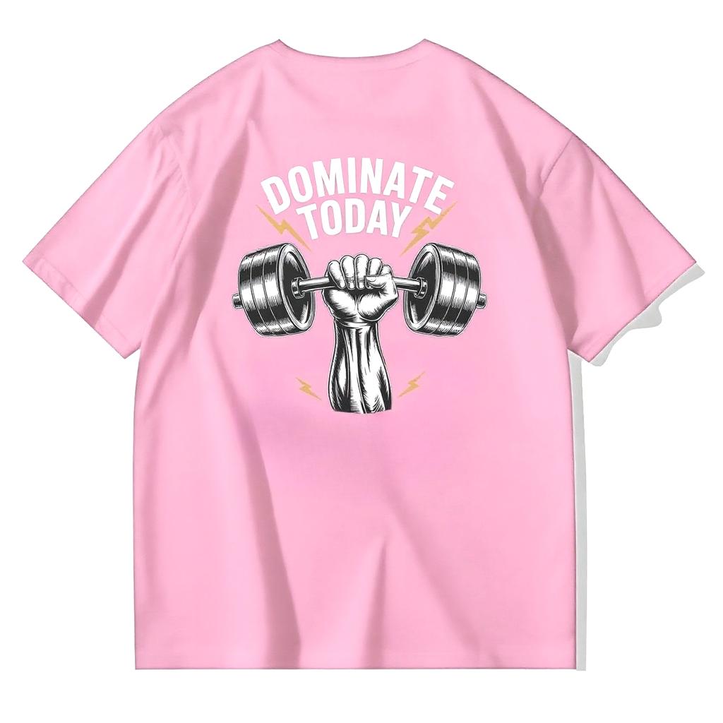2025 Herbst und Winter Paar Fitness Sportlicher Stil Reine Baumwolle T-Shirt Druck Schlichter Trend Übergröße Herren Damen T-Shirt