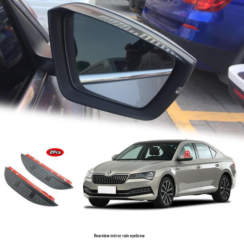 

SKODA SUPERB Rearview Mirror Rain Guards - Fits Skoda Superb Window Visors Standard Pack [Without Logo]