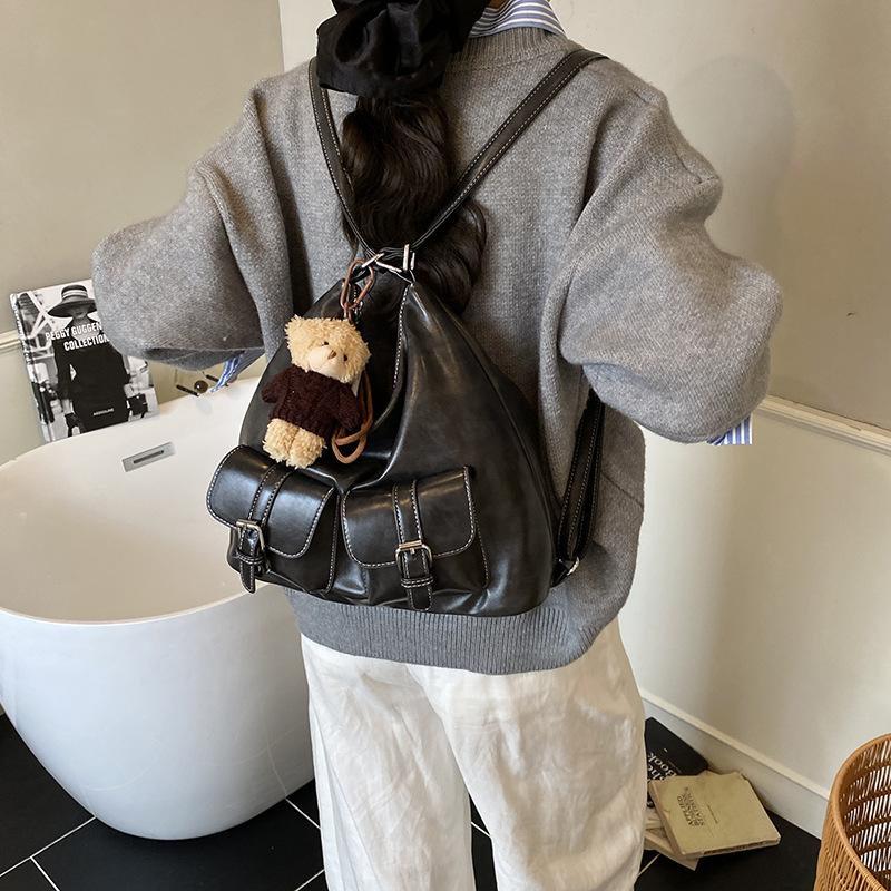 Tote Bag Women's Large Capacity 2025 New Autumn and Winter Retro Shoulder Commuter Bag Casual Texture Multi-functional Backpack