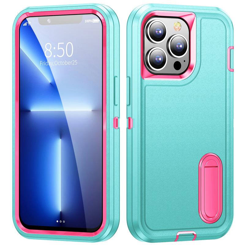 

2024 Hybrid Military Grade Defender Protection Case for iPhone 16 15 14 Pro Max 13 12 11 XS XR X 8 7 6 Plus Kickstand Body Cover For iPhone 14