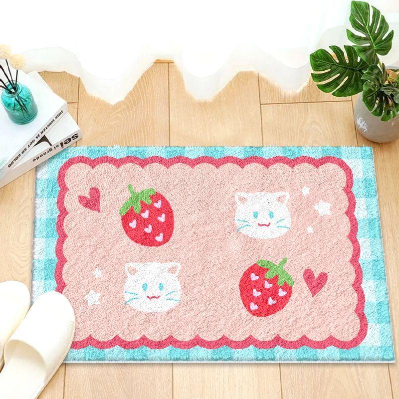 Niedliche Badezimmer Saugfähige Bodenmatte Toilette Haushalt Eingang Fruchtmuster Fußmatte Toiletteneingang Bodenmatte