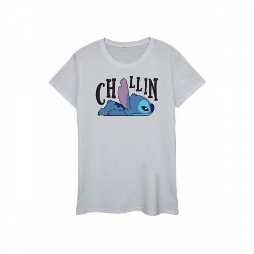 

Disney Womens/Ladies Lilo And Stitch Chillin Cotton T-Shirt білий