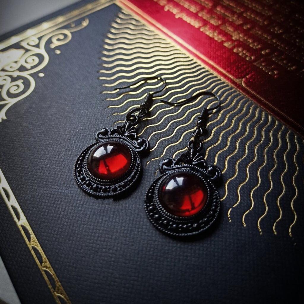 Party Jewelry Vintage Gothic Vampire Witch Black Rose Earrings For Women Creative Holiday Party Personalized Jewelry Accessories