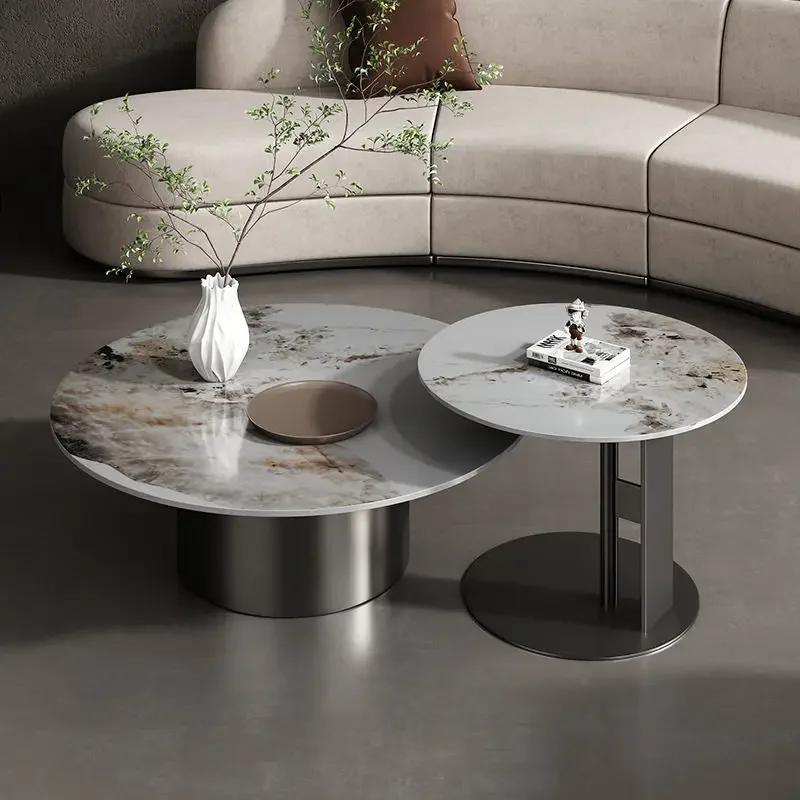 Unique Luxury Hotel Round Coffee Side Table Modern Dining Tables Tea Center Sofa Corner Mesa Lateral Para Sala Home Furniture