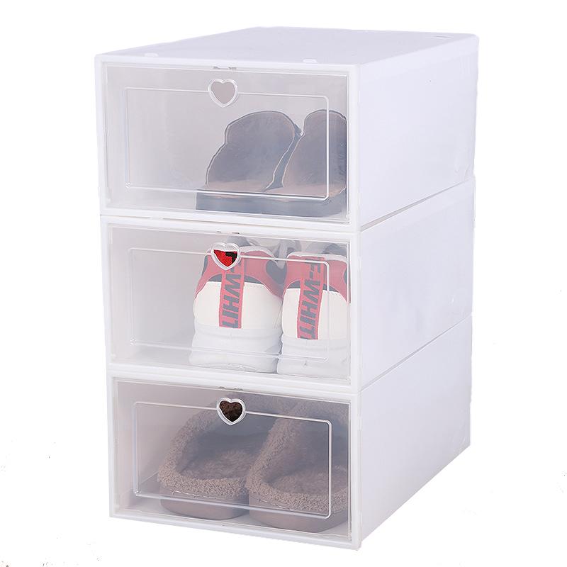 6/12 White Shoe Boxes and Shoe Cabinets, Foldable Dustproof Storage Boxes, Stackable Flip Boxes, Shoe Box Storage Supplies