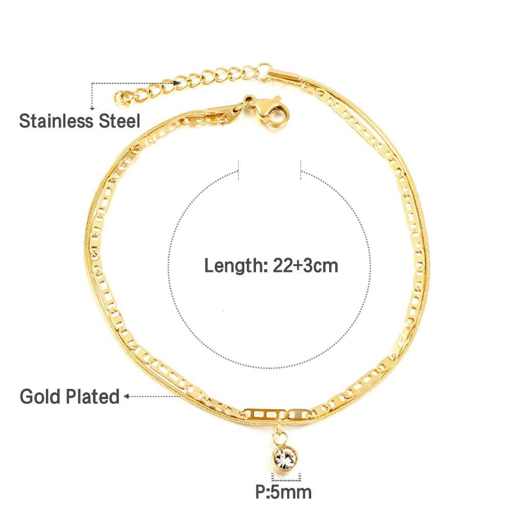 Fashionable Cross Ankle Bracelet Fade Resistant Minimalist Elegant Women Foot Jewelry