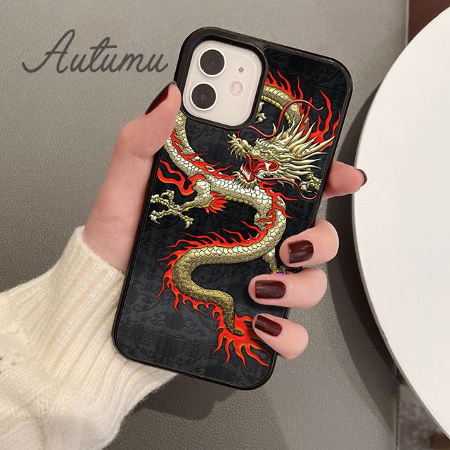 Chinese Dragon Phone Case for iPhone 11 12 13 14 Pro Max Mini X XR XS SE 2020 6S 7 8 Plus Samsung Galaxy S21 S22 Shell Coque