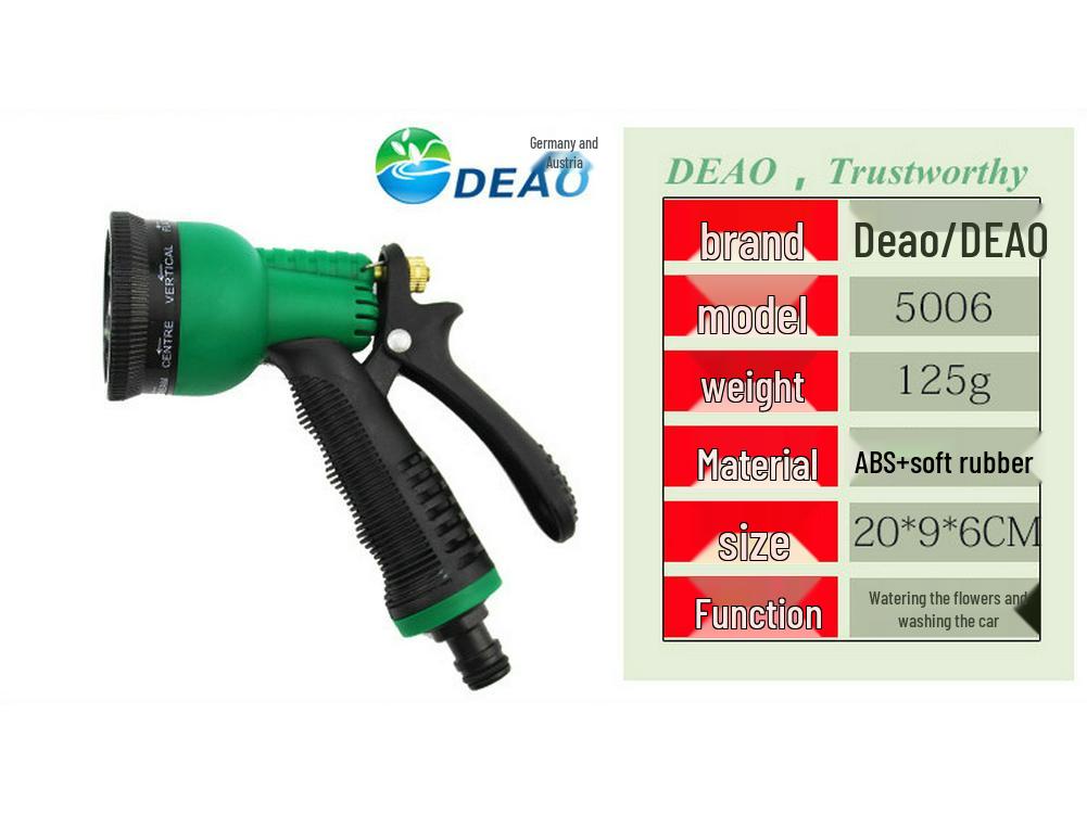Zahradní tryska z vysokotlaké slitiny: Víceúčelová stříkací pistole na zalévání a mytí auta