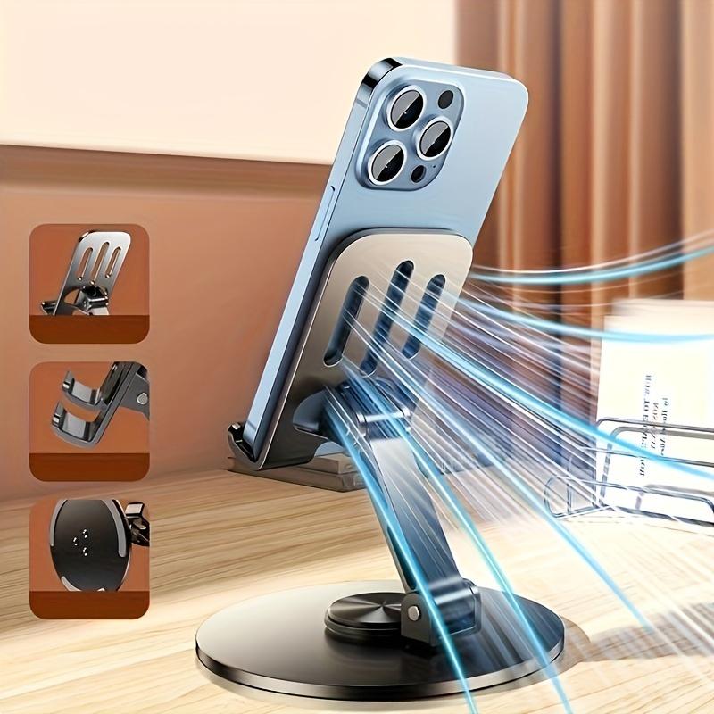 Support de téléphone portable multi-angle réglable Rotation 360° Antidérapant Métal Support de téléphone Compatible avec smartphone et tablette