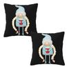 Christmas Gnome With Coffee 2 Pcs Square Pillowcase Pillow Cover Cushion Decor Comfort Throw Pillow For Home Car