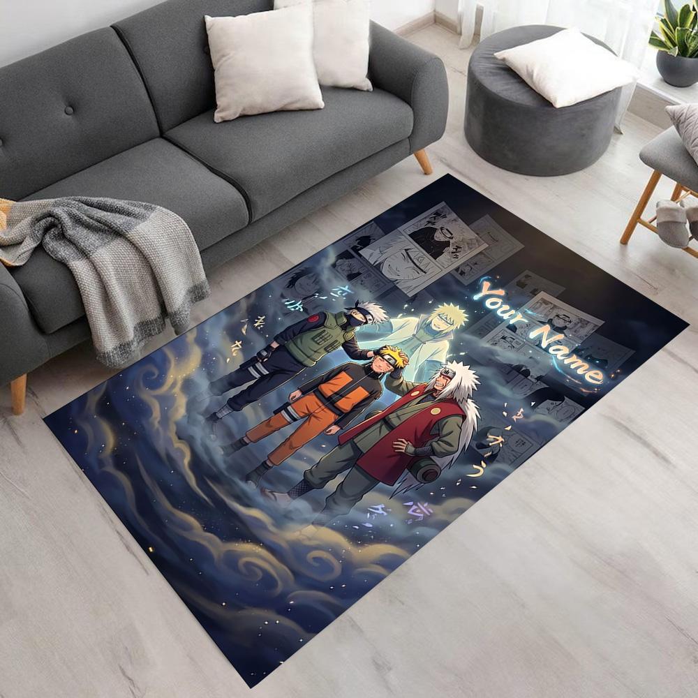 Naruto Character Personalized Text Area Rug Design for Decorate Room Living Rooms Kitchen Outdoor Antislip Carpet Anime Office Decor