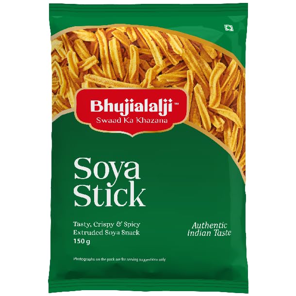 Bhujialalji Soya Sticks (pack of 1) 150g | snacks | Namkeen savoury chips | All time favourite indian snacks/Namkeen | Ready to eat | Crispy & Ligh