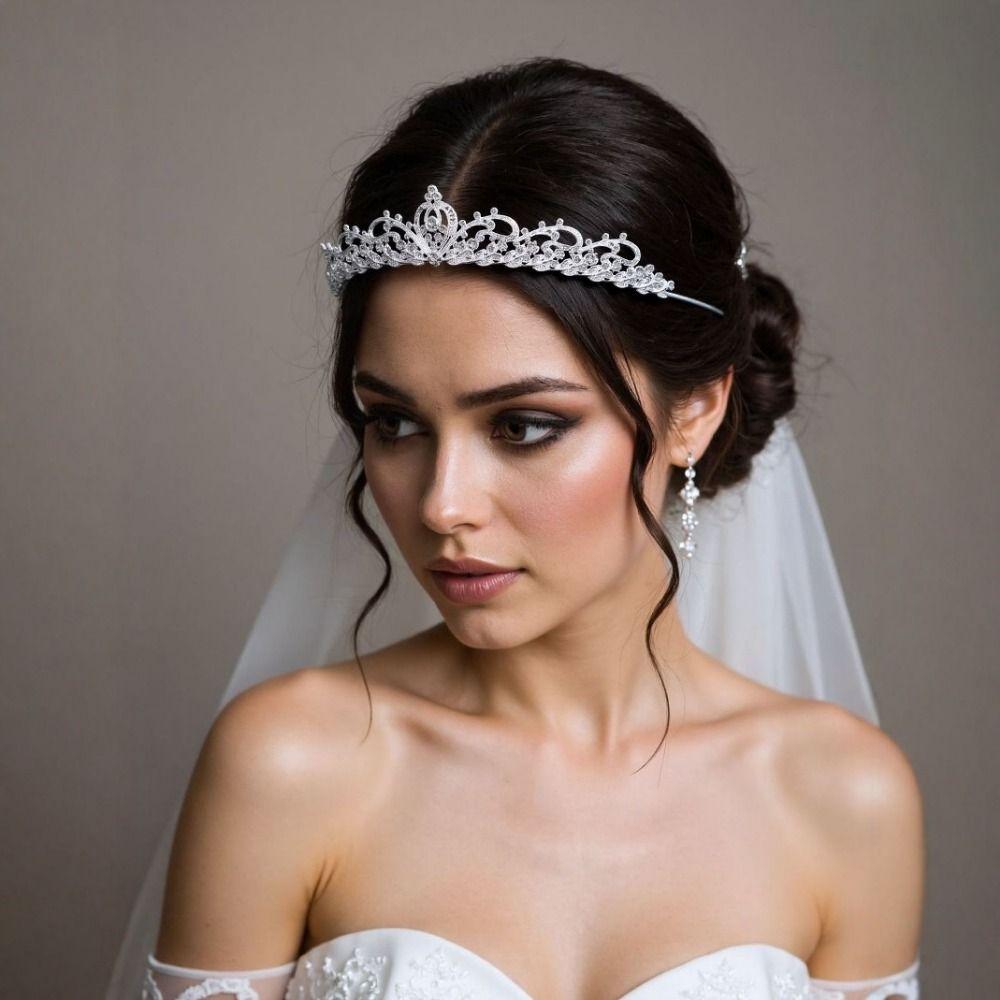 Classical Rhinestone Headband Zircon Princess Crown Fashion Wedding Crown  Wedding