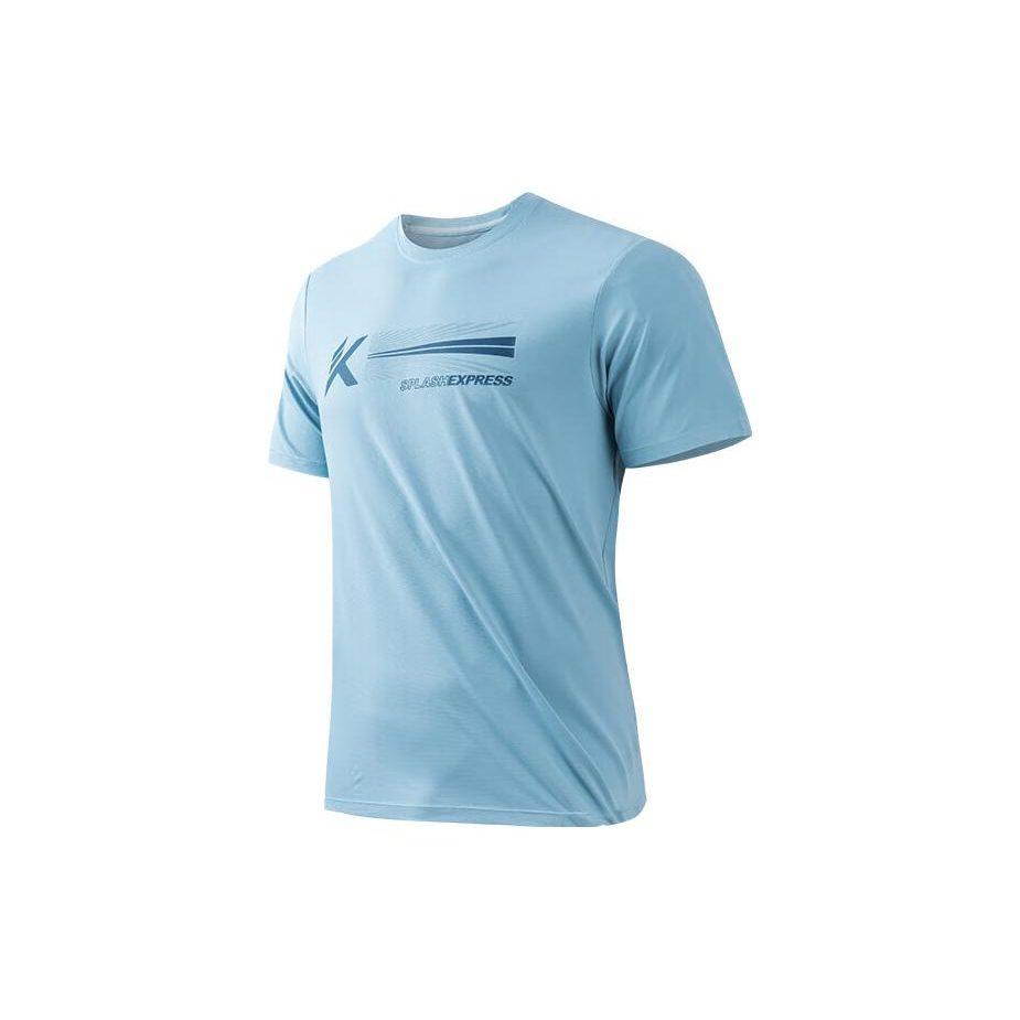 Anta Basketball Collection T Shirts Men's Jianghe Blue Crew Neck Moderate Straight Fit 152321172-2