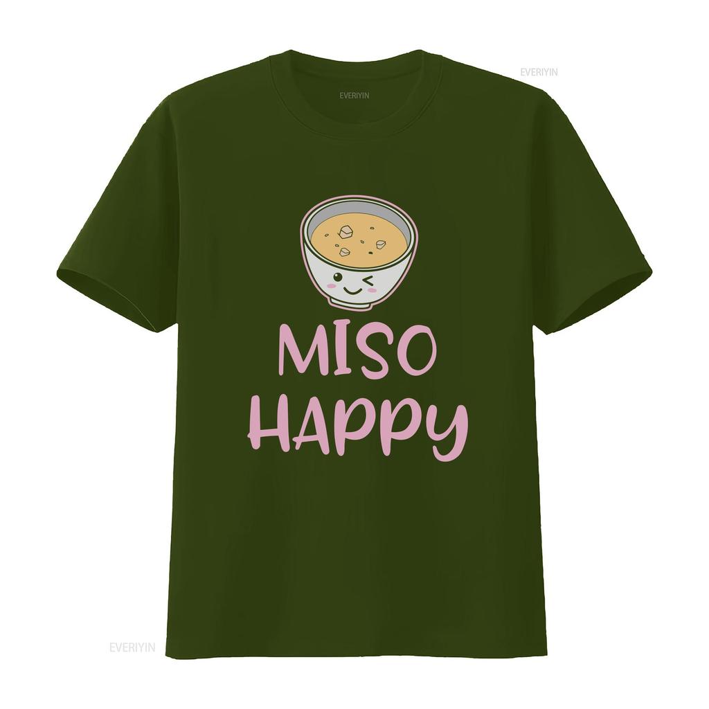 Miso Suppe T-Shirt Lustig s Niedlich Essen Kawaii Japanisch Glücklich vintage Gewaschen Bequem Leicht homme Lässig Streetwear Weich