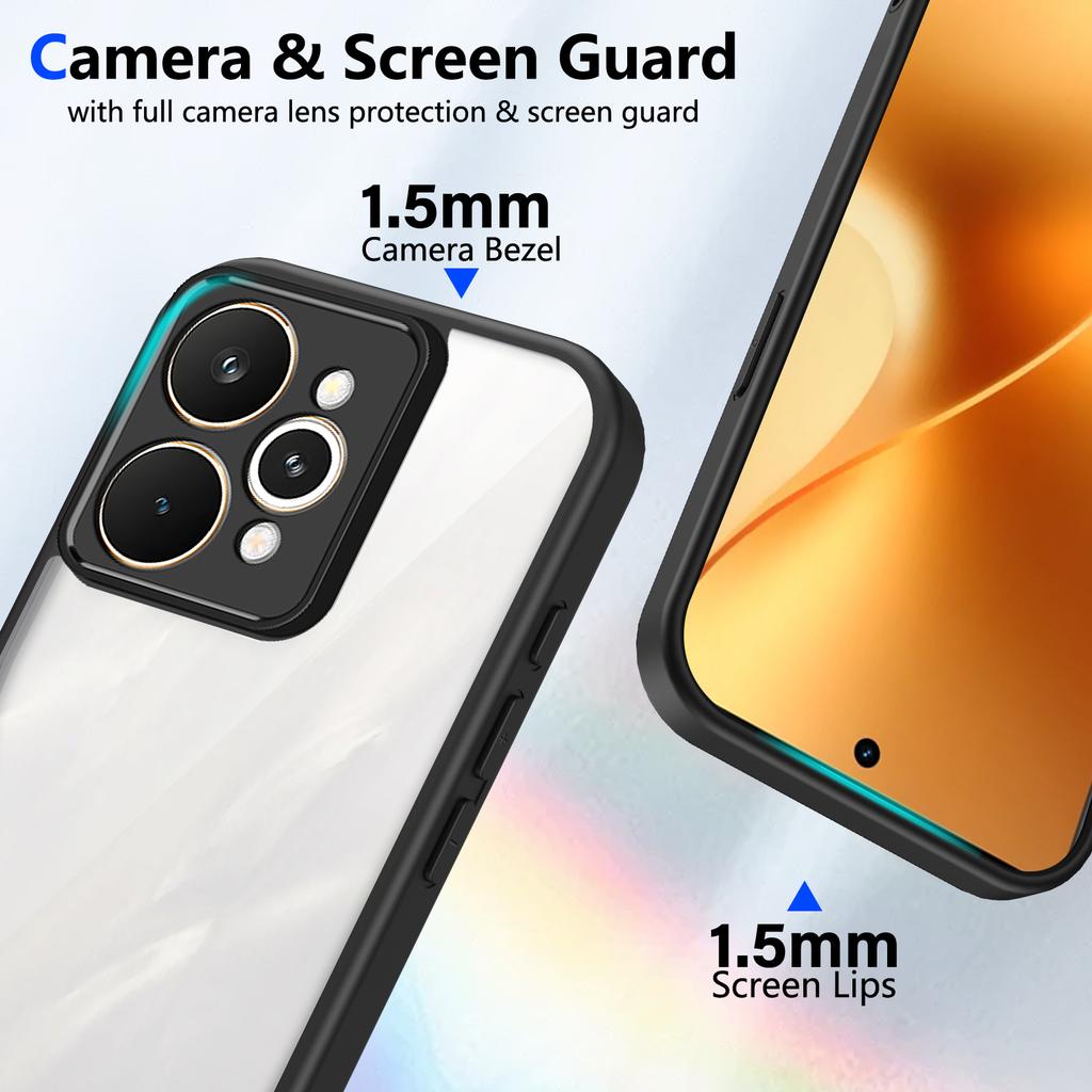 EUCAGR PC TPU Bumper Transparent Phone Cases Cover For Realme 15/15Pro/15T/15X Realme15 Pro Realme15T Shockproof Silicone Case