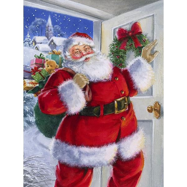 DIY Diamantový obraz Santa Claus Diamantové vyšívání Vánoce Zimní Krajina Křížkové vyšívání drahokamu Souprava mozaiky Vánoční dárek