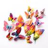 12PCs Fridge Magnets Butterfly Vibrant Color Double-layered Butterfly Wall Stickers Art Deco Crafts For Home Party Decorations