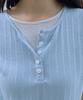 Sayu Soft Layered Henley Neck Short Sleeve Tee Light Blue