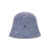 VARZAR VA Curved Oval Metal Washed Knit Bucket Hat Soft Blue