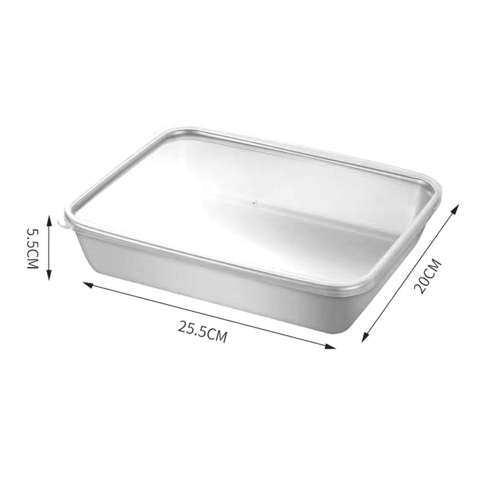 Leakproof Stainless Steel Food Containers Stackable Reusable Metal Lunch Box Lockable Clips Square Dish Preservation Box