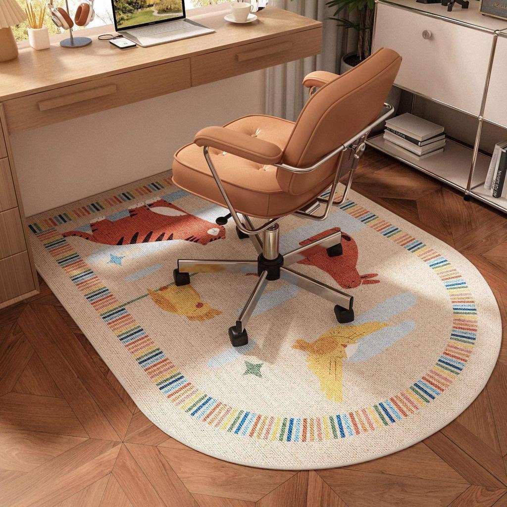 Alfombrilla de suelo insonorizada, sin lavado, imitación sisal, para escritorio de ordenador y silla giratoria
