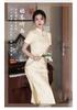 Yellow color cheongsam women's summer 1011 new improved young new Chinese dress can be worn daily