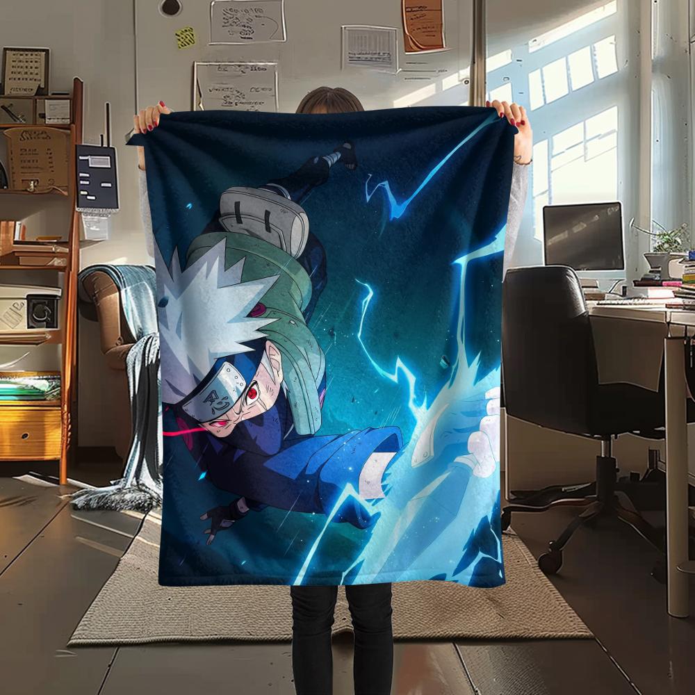 Kakashi Hatake Anime Pattern Flannel Blanket, High Quality Comfortable for All Seasons, Home Decor, Warmth and Comfort, Perfect for Gifts.