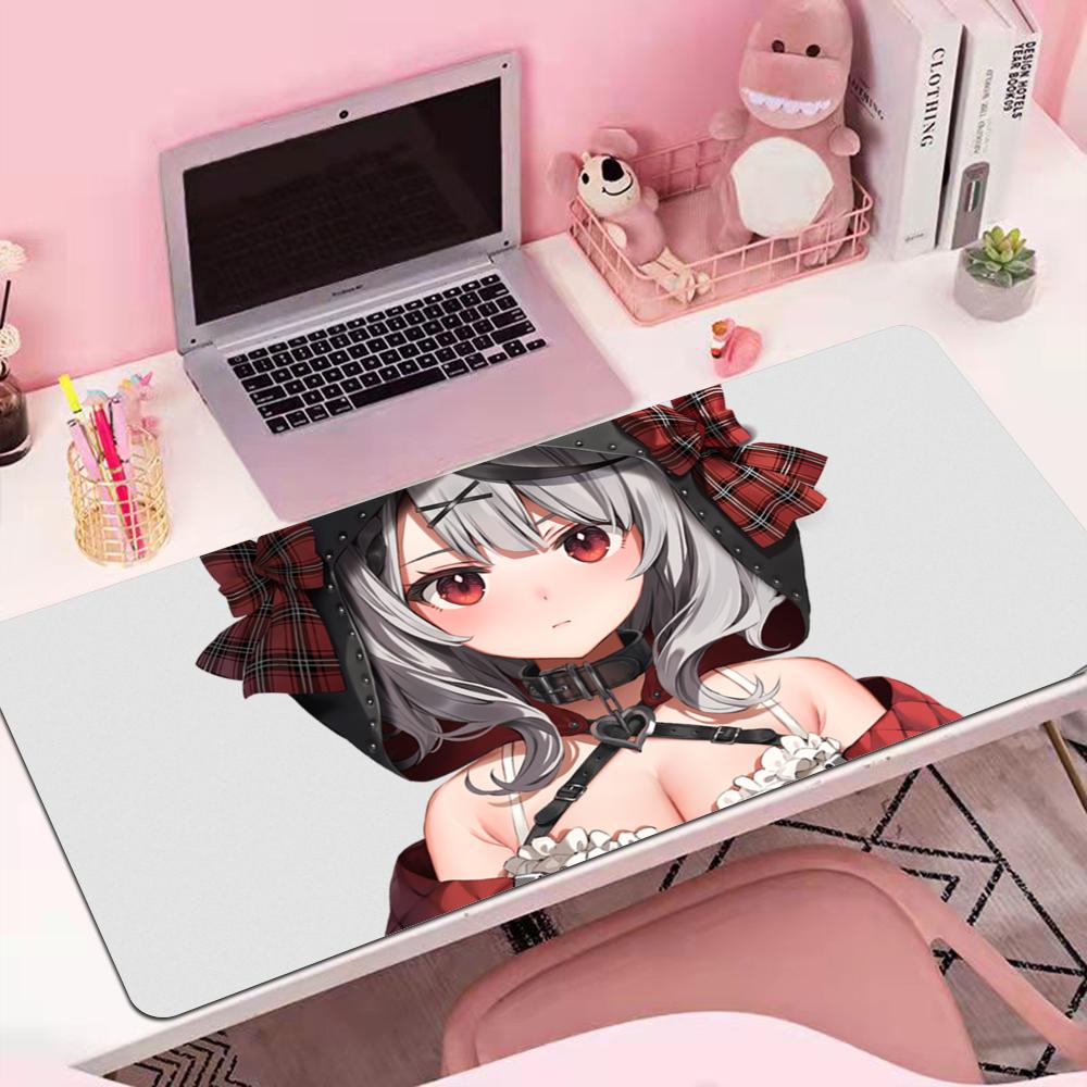 Chloe Sakamata Anime Girl Mousepad Large Gaming Mouse Pad LockEdge Thickened Computer Keyboard Table Desk Mat
