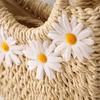 Yogodlns Fashion Hand-Woven Straw Beach Bags Women Handmade Moon Basket Shoulder Bag Summer Bohemian Travel Crossbody Bags