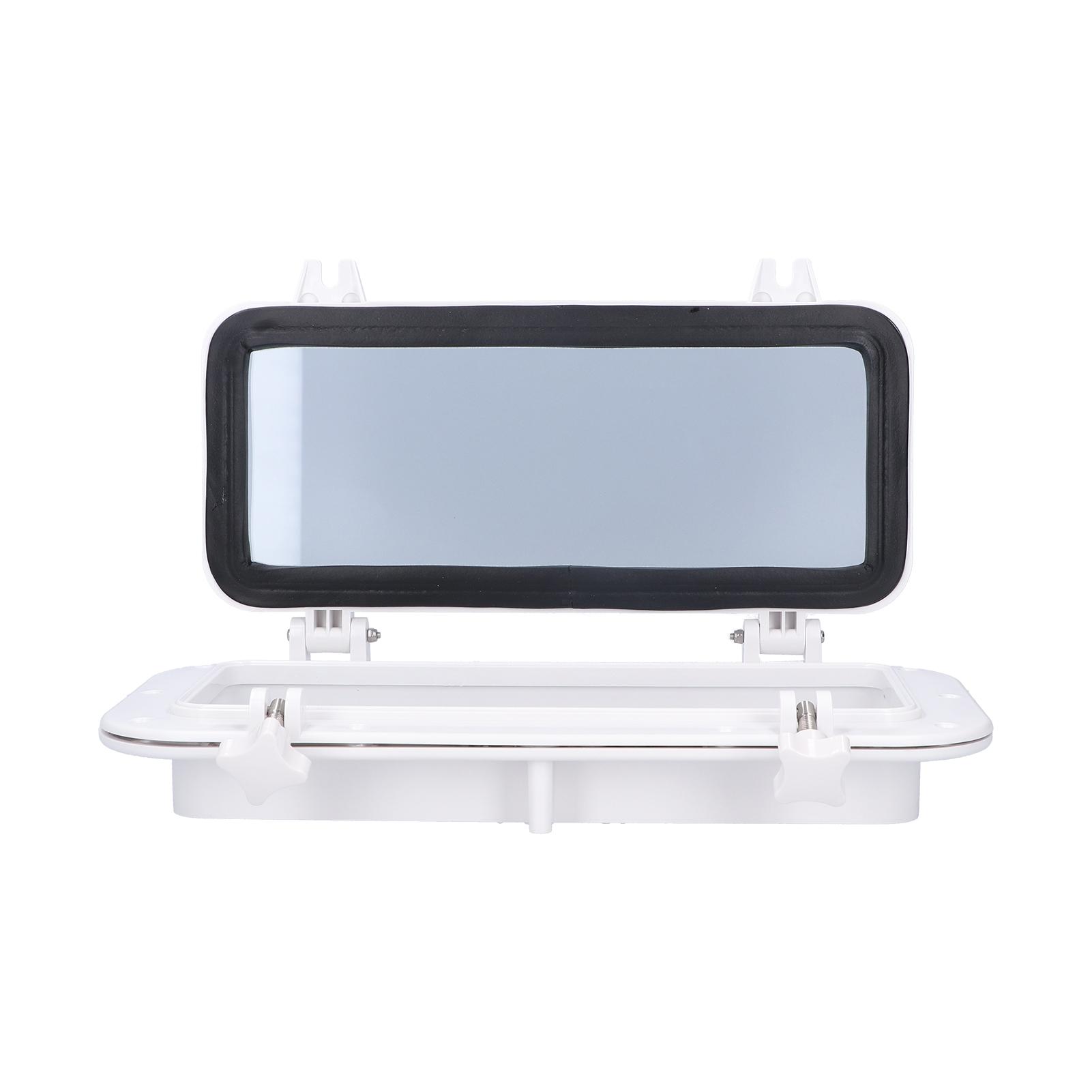 

Rectangle Portlight Tempered Glass Opening Window for Marine Boat Yacht RV White 15 3 4 x 7 7 8in