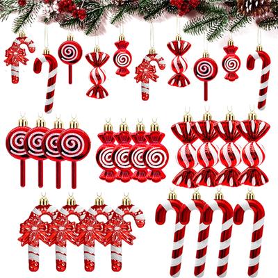 Conjunto de 20 Peças de Enfeites de Árvore de Natal Decoração de Doce Pirulito Pendente Decorações Penduradas para Casa Festa de Feriado