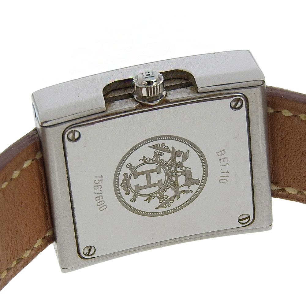 Hermes Belt Watch Watches BE1.110 whiteDial Stainless Steel/leather Quartz Analog Display Women Used