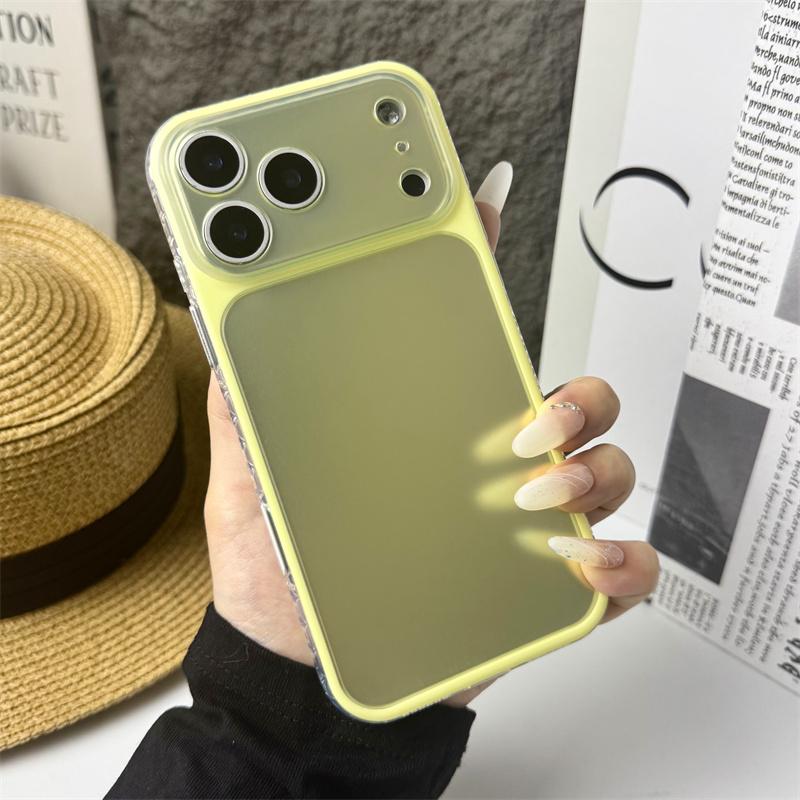 INS Gradient Matte Laser Seven Colors Phone Case For Apple iPhone 17 16 15 Pro Max Camera Lens Proteciton Shockproof Hard Cover