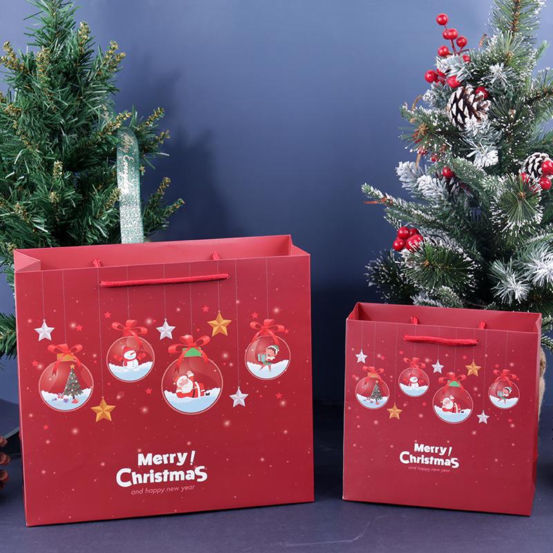 Red Christmas Gift Tote Bag for Christmas Eve Apple Packaging