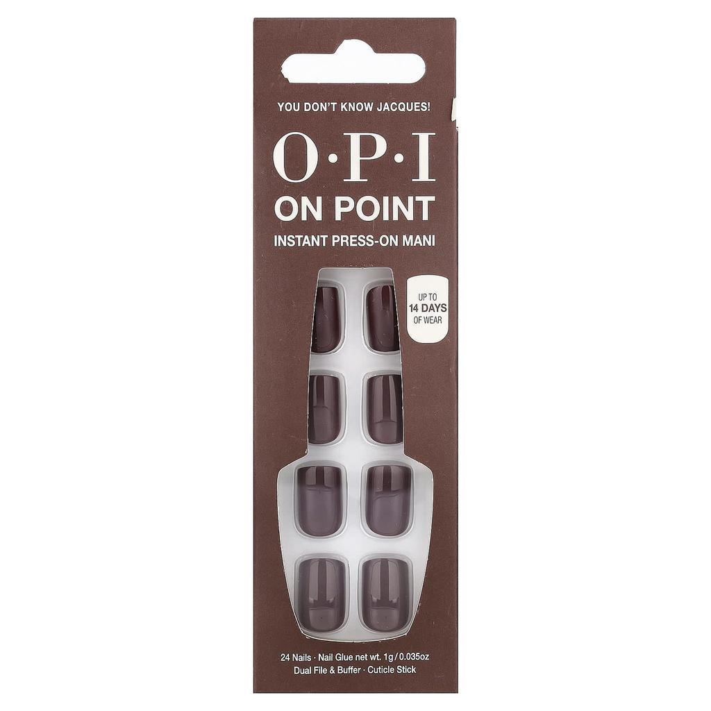 OPI, On Point, Instant Press-On, Mani, Short Length, You Do Not Really Jacques!, 27-Piece Kit