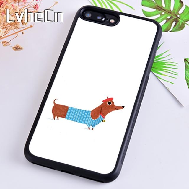 Cartoon Dachshund Sausage Dog Phone Case For iPhone 17 Air 13 12 Cover For Apple 14 15 16 Pro Max Plus Plus