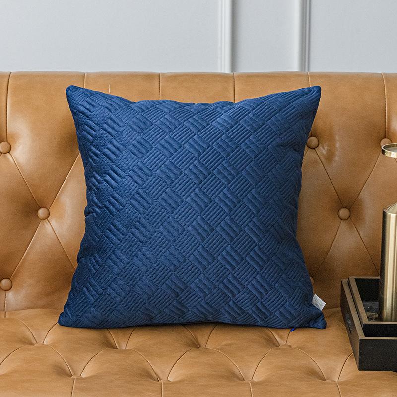 Ultrasonic Solid Color Pillow, Velvet Pillow Cover, Fabric Solid Color Household Products, Nordic Multi-color Sofa Cushion