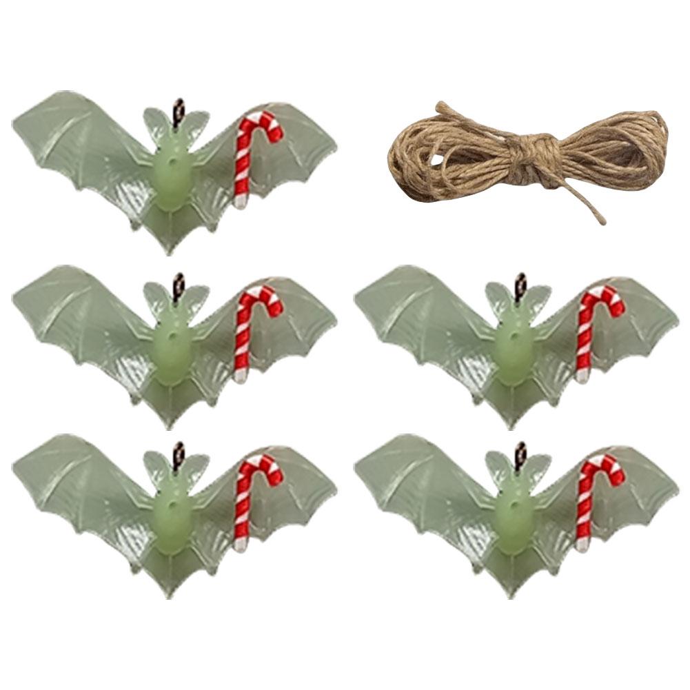 Halloween Bat Banner Ghost Bat Hanging Garland Glow In The Dark Pull Flag Pendant with Hemp Rope 3D Bat Banner for Party Decor