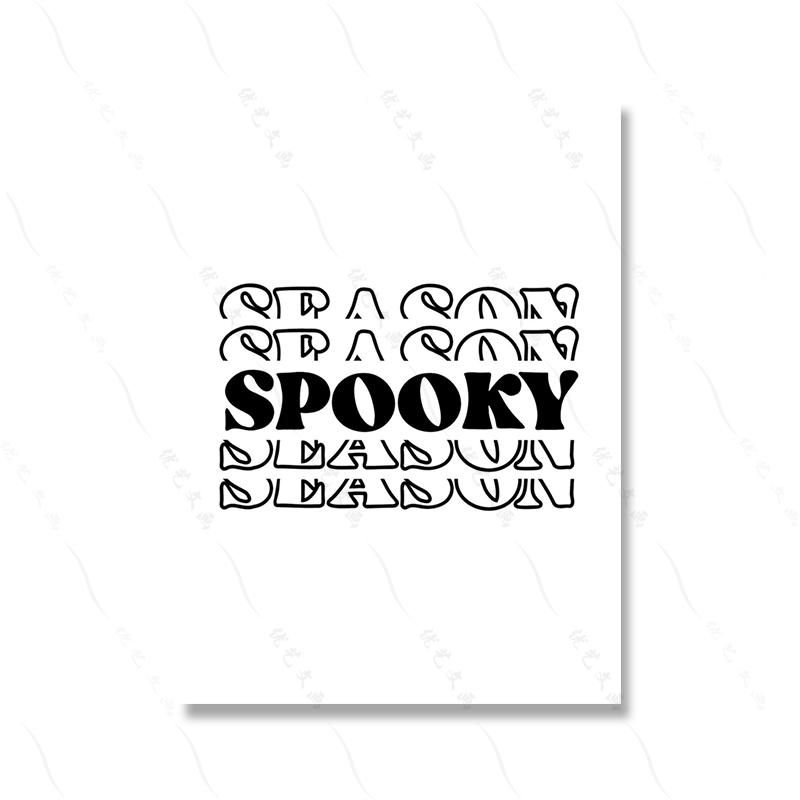 Halloween Pumpkin Black Cat Ghost Thriller Poster Print Fall Art Wall Abstract Skeleton Quote Canvas Painting Room Home Decor