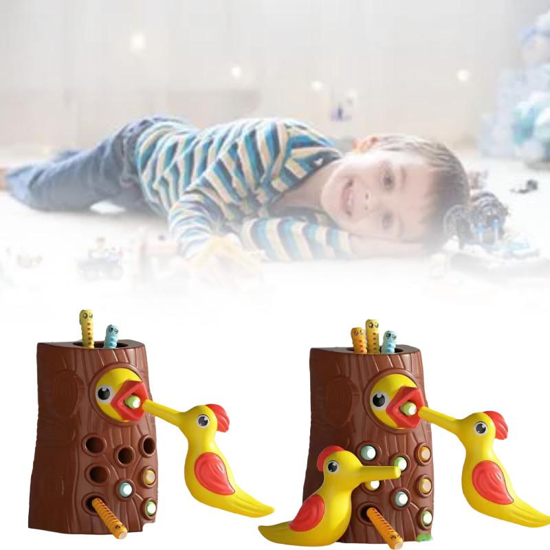 Colorful Educational Woodpecker Bug Catching Toy For Kids Enhancing Hand Eye Coordination Skills